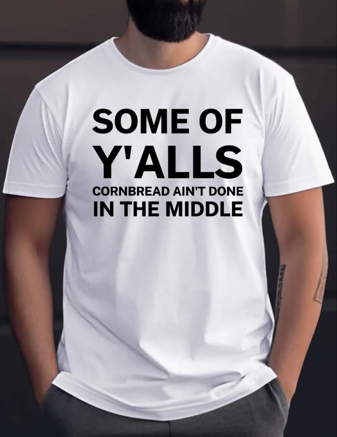 “Corn Bread Ain’t Done” Men's Casual Short Sleeve Crew Neck T-shirt, Up To 2XL