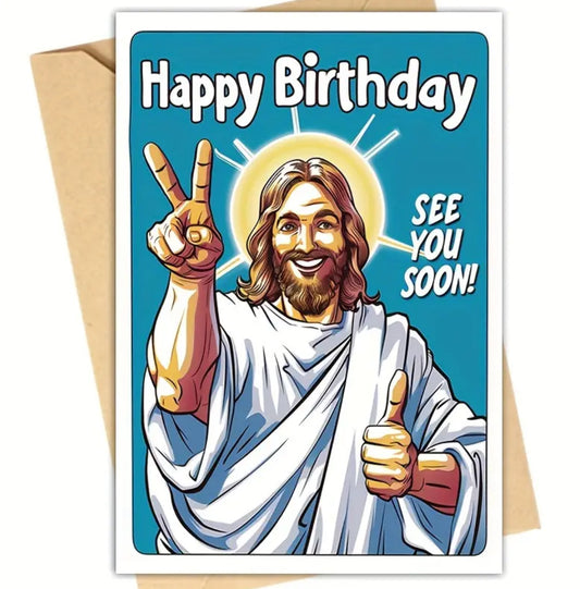 1pc, See You Soon, Funny Birthday Card With Envelope, 6.3*4.33in