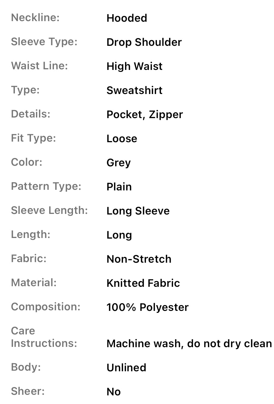 High Waisted Fleece Lined One Piece- Sweatshirt & Pants, Hooded, Zip Up, Teens