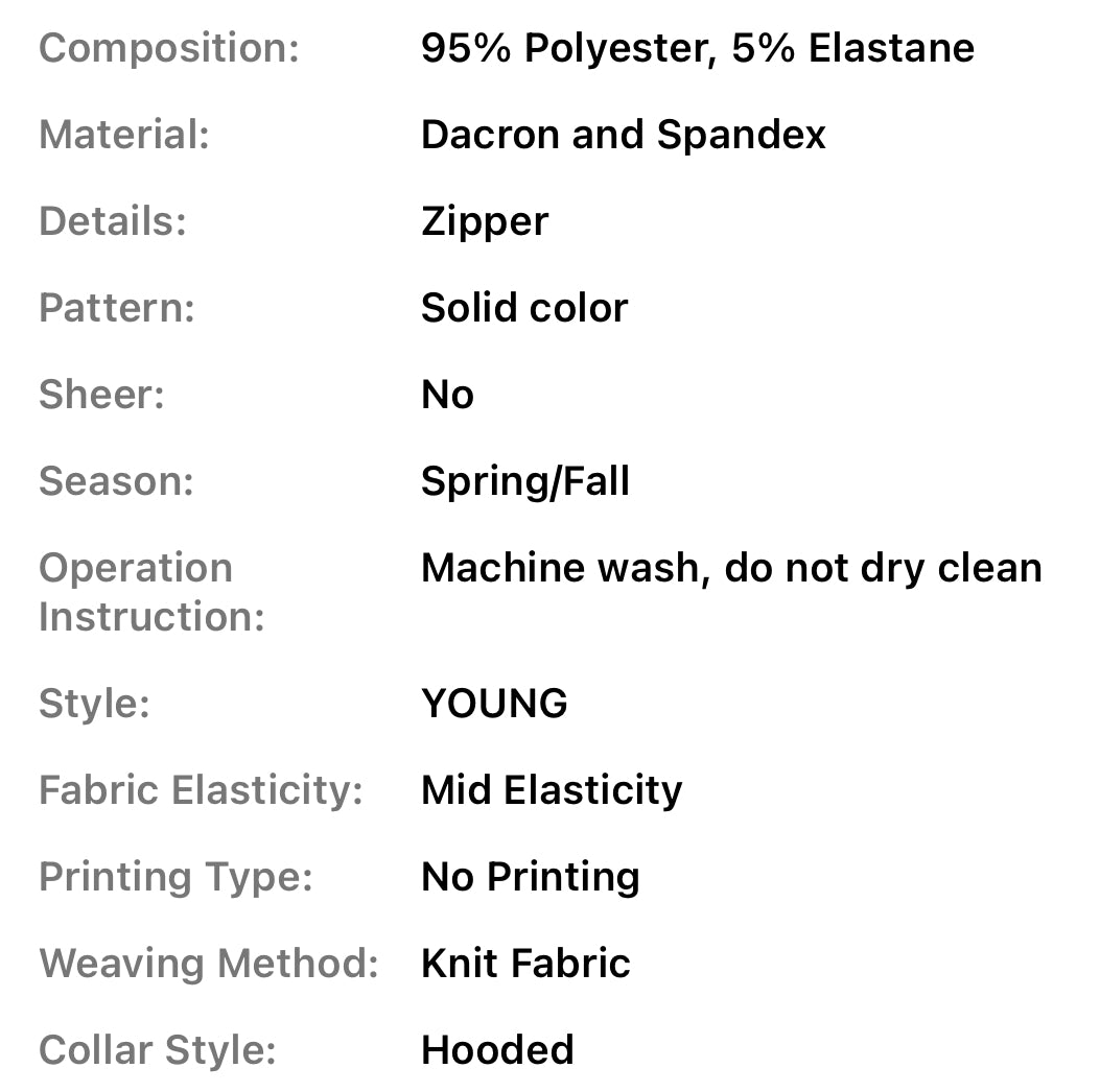 “Los Angeles” Drawstring Crop Hoodie, Casual Zipper Front Hooded Outwear