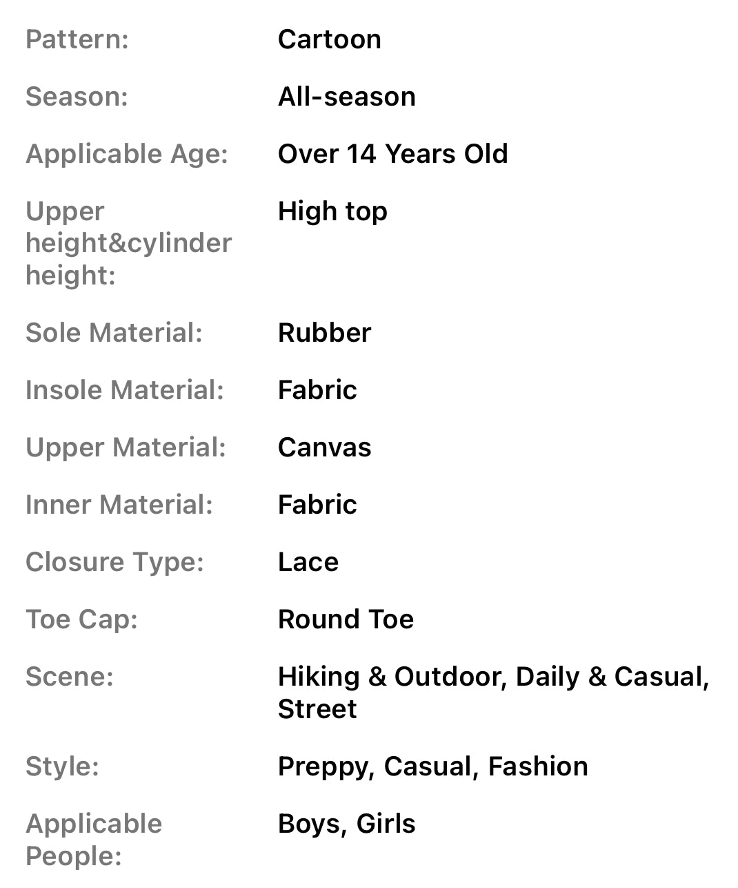 “Glow Skeleton” High Top Canvas Sneakers for Boys and Girls, Non-Slip