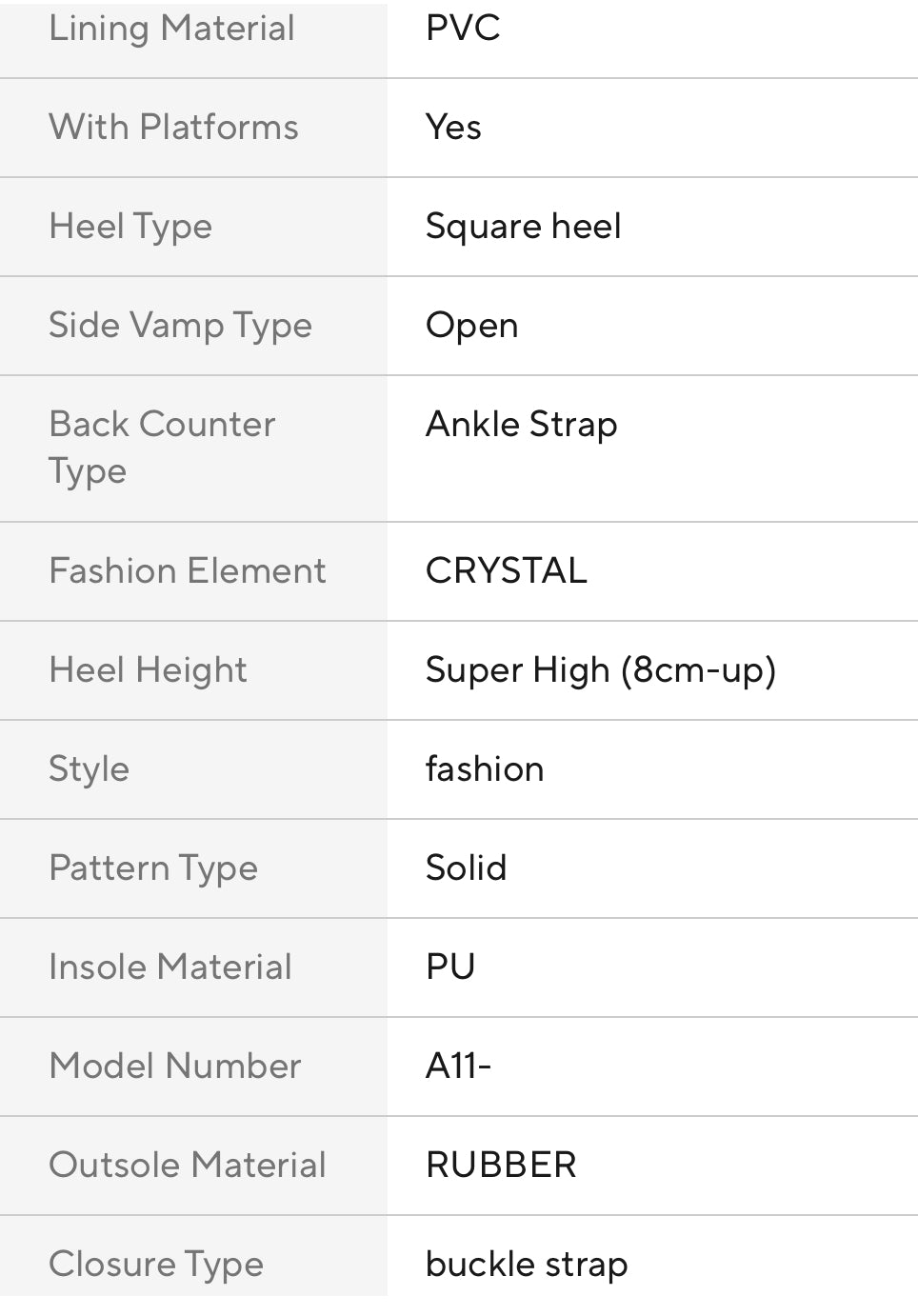 ‘Glitter’ Women’s Square High Heels, Open Toe + Crystal Ankle Strap