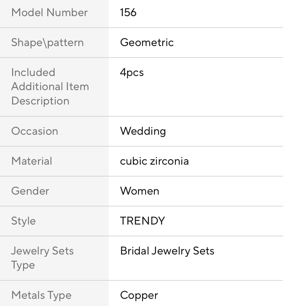 ‘I do’ Bridal 4 pcs CZ Wedding Set