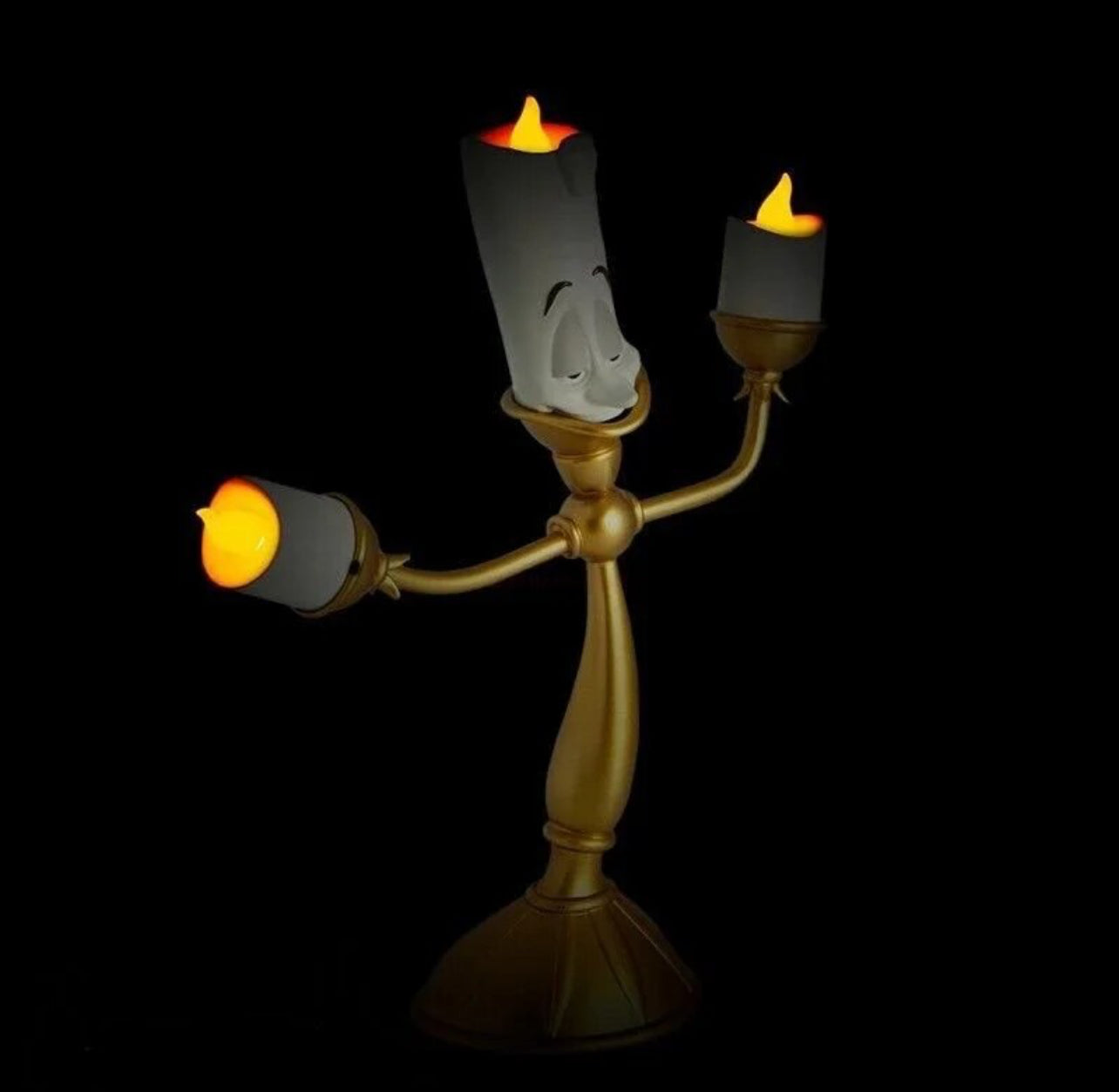 Beauty & The Beast Disney Collectables, Cogsworth Mr Clock, Lumiere Candle Lamp Statue