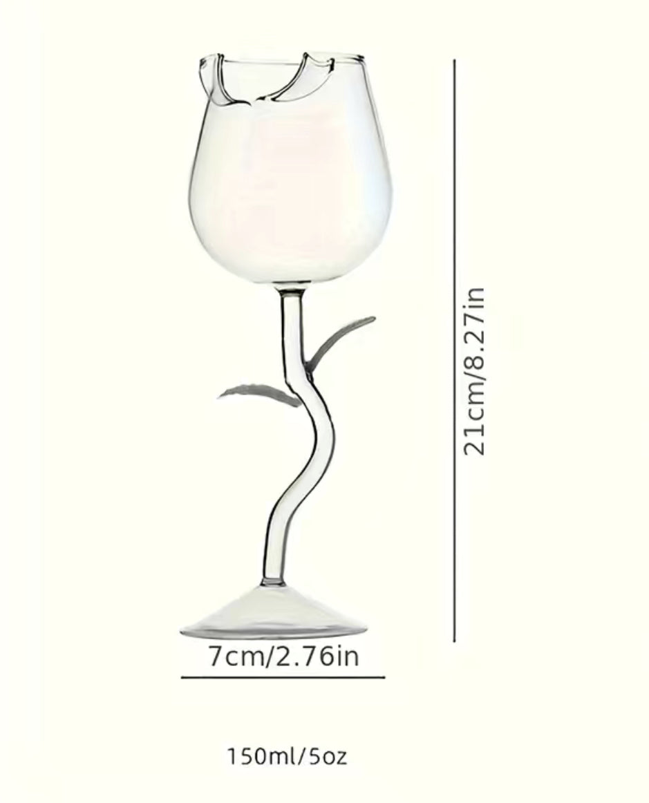Glass Rose, Wine Sparkling Water Spirits Mixers, Goblet