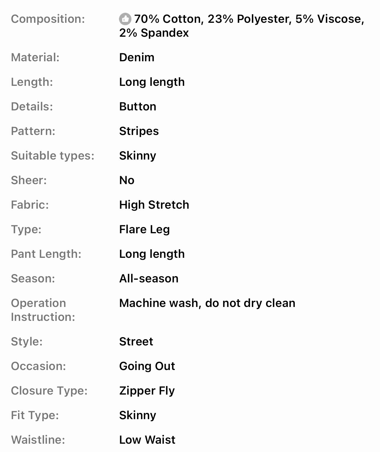 Trendy High-Stretch Striped Flare Jeans - Comfort Fit with Raw Hem & Pockets