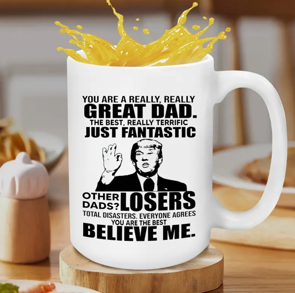 1pc, Trump Mug, 15oz Large Coffee Cup, Funny Inspirational Quotes Coffee Cup