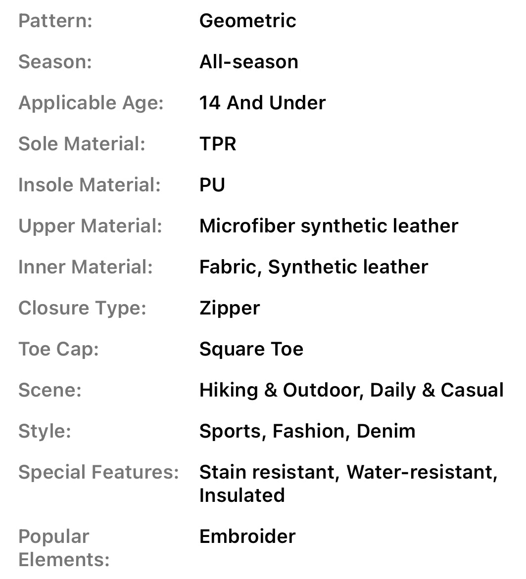 Boys Mid Top Zip-Up Cowboy Boots