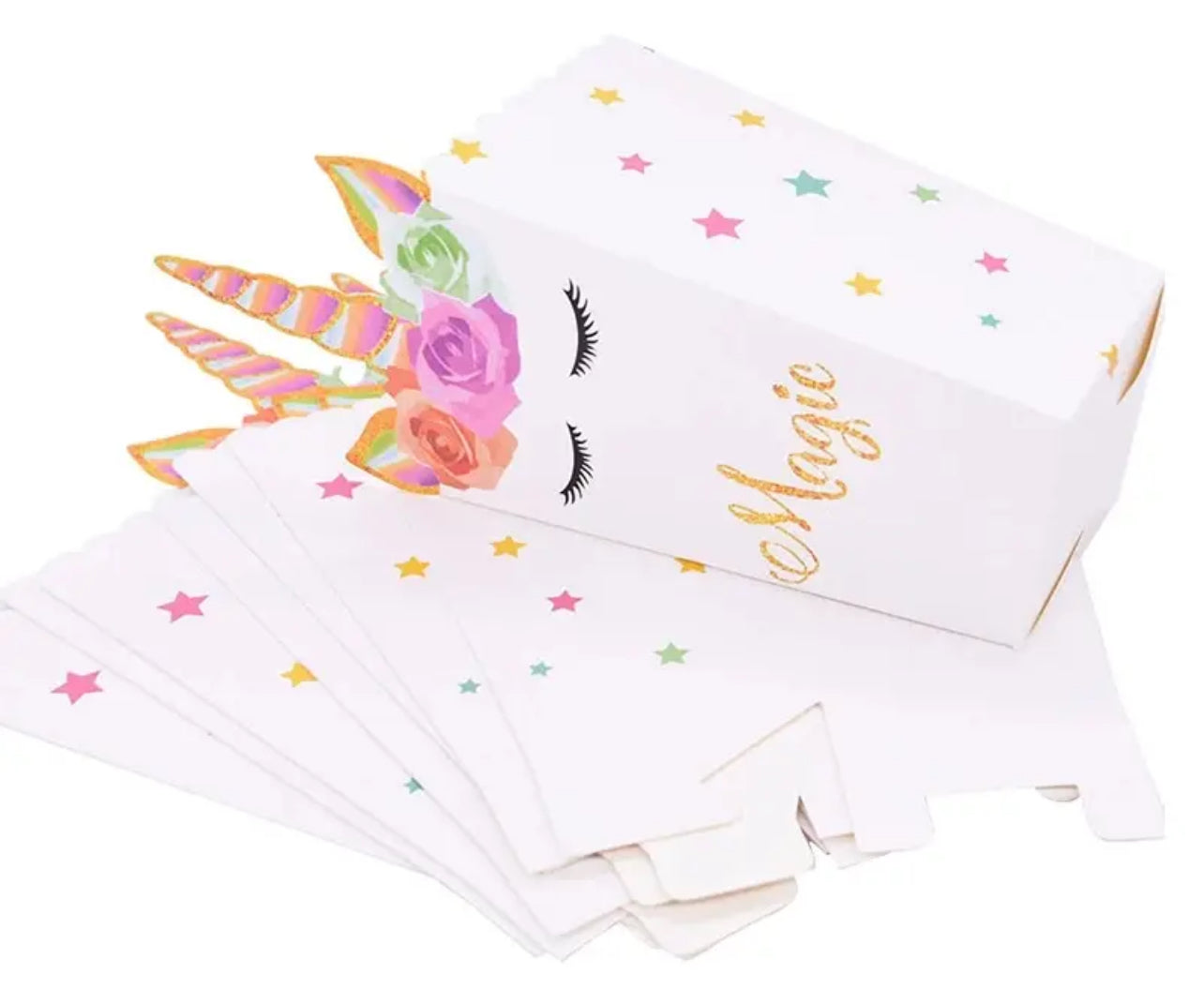 Goodie Bags,Candy Bags or Popcorn Bags, Rainbow Unicorn Birthday Theme 🦄 Disposable Tableware Set