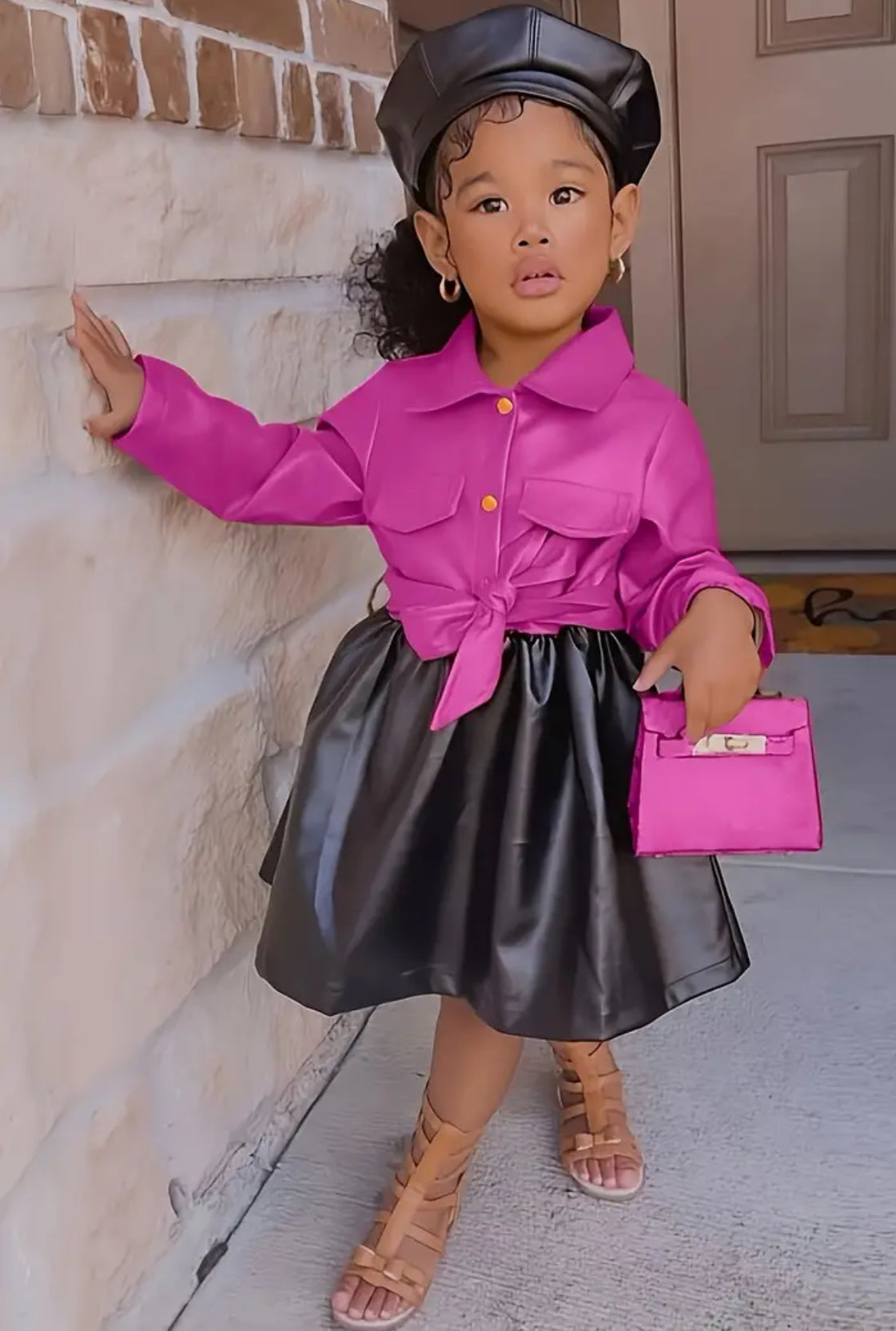 Trendy & Chic Faux Leather Dress With Belt, Glam Baby Collection Modish Kids Boutique Trendy & Chic Faux Leather Dress With Belt, Glam Baby Collection Modish Kids Boutique
