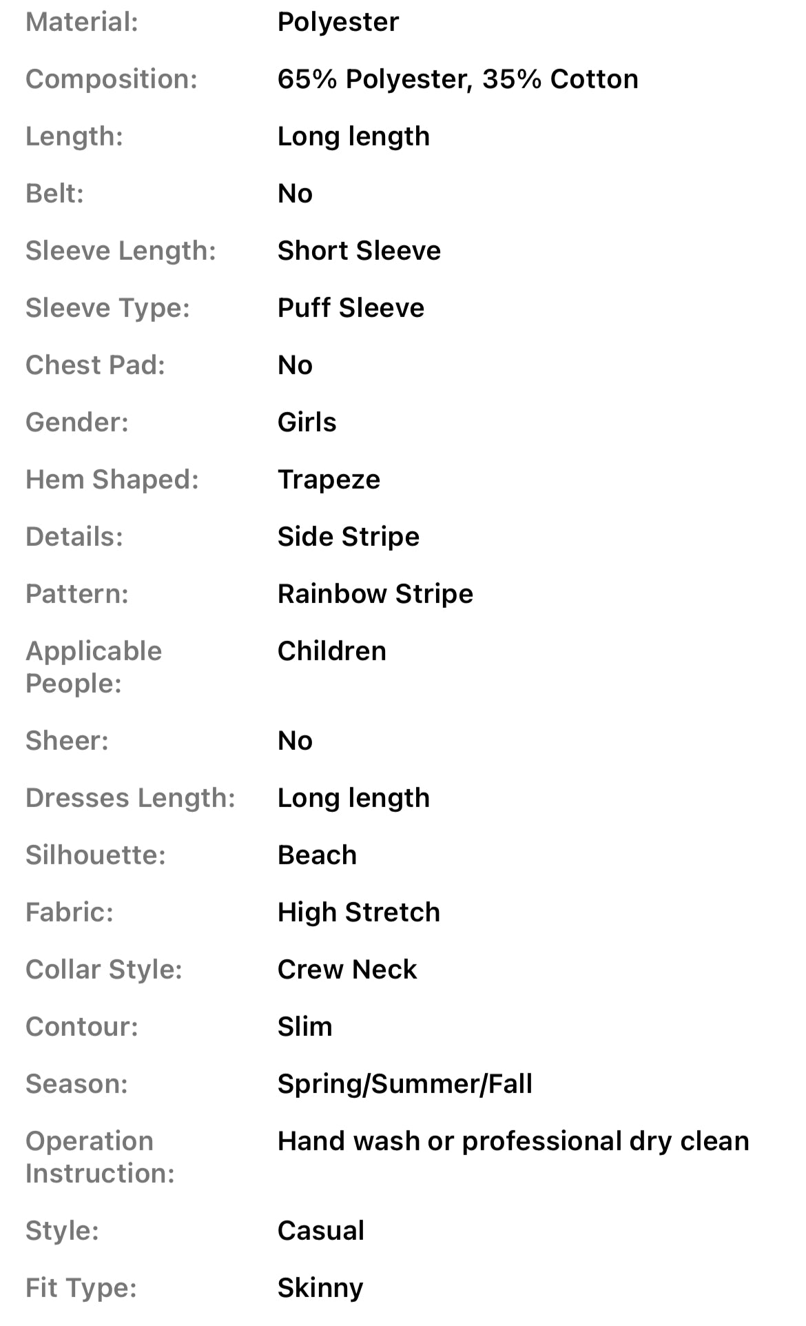 Elegant Maxi-Length Striped Short Sleeve Dress For Girls