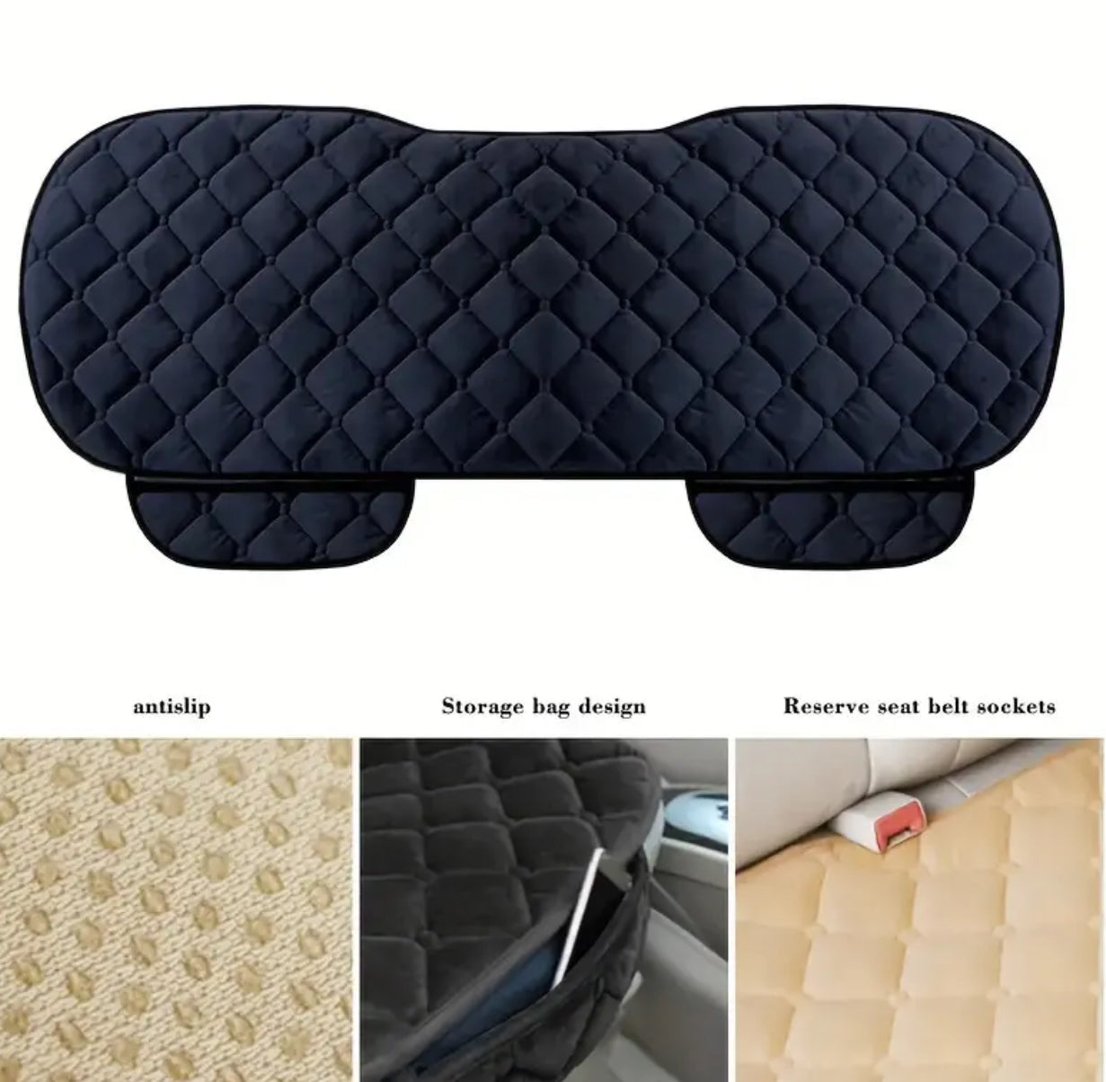 1pc, Plush Material Rear Back Row Car Protector Mat, Non-slip