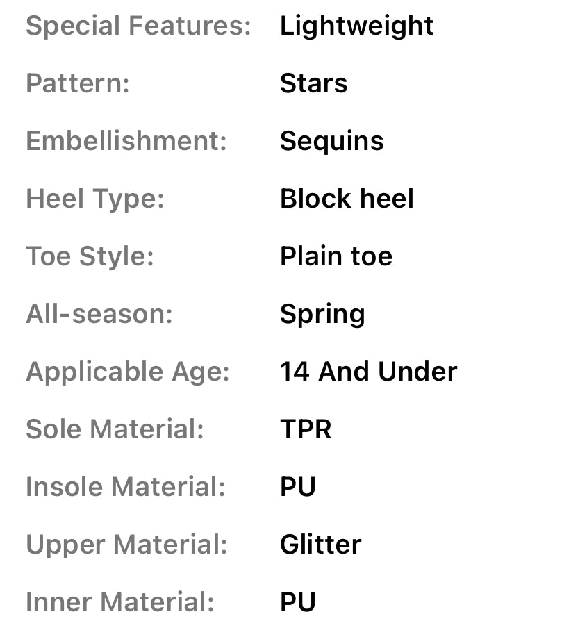 “Stunning Sequin Princess” High Heel Shoes for Girls Lightweight