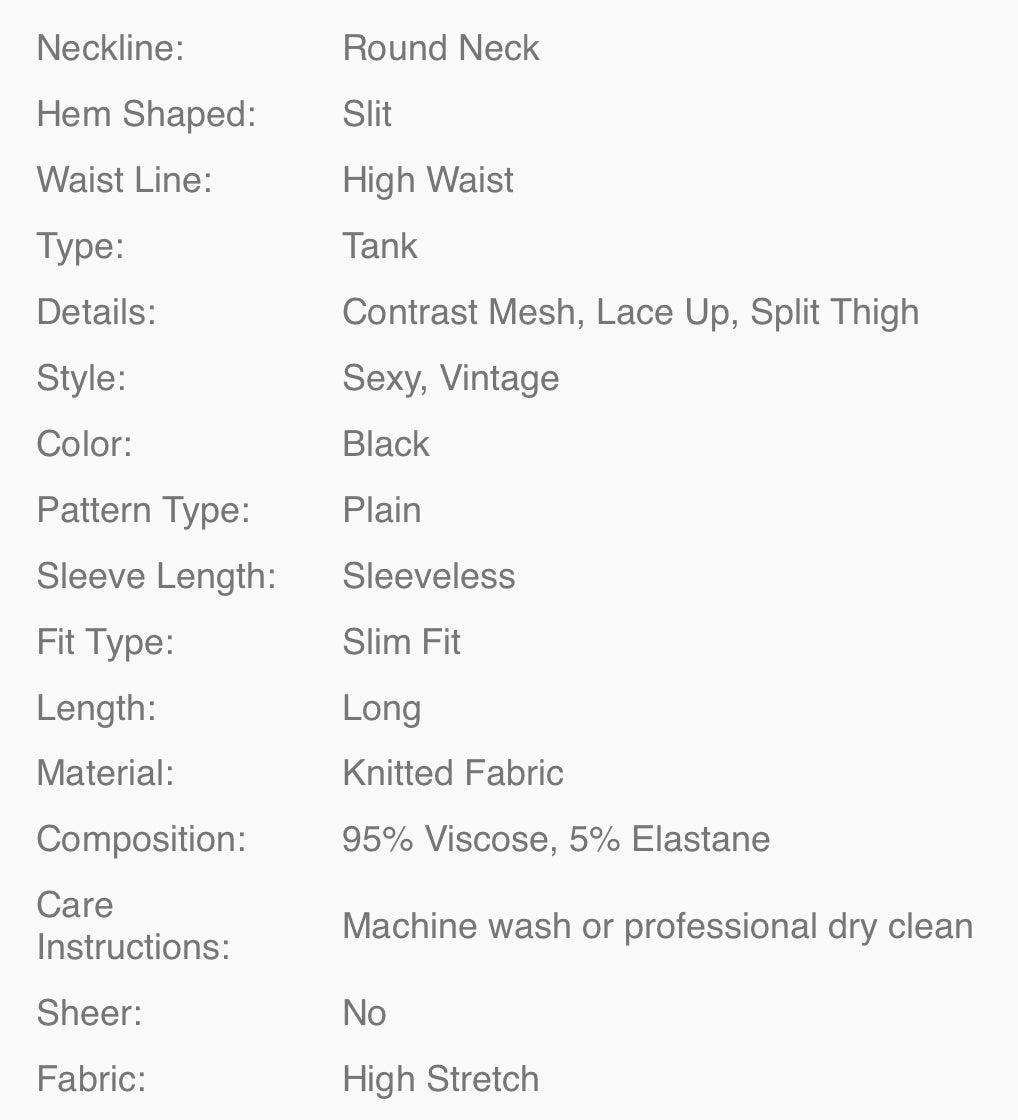 Mesh Detail Side Cut Out Rope Slit Dress Women’s