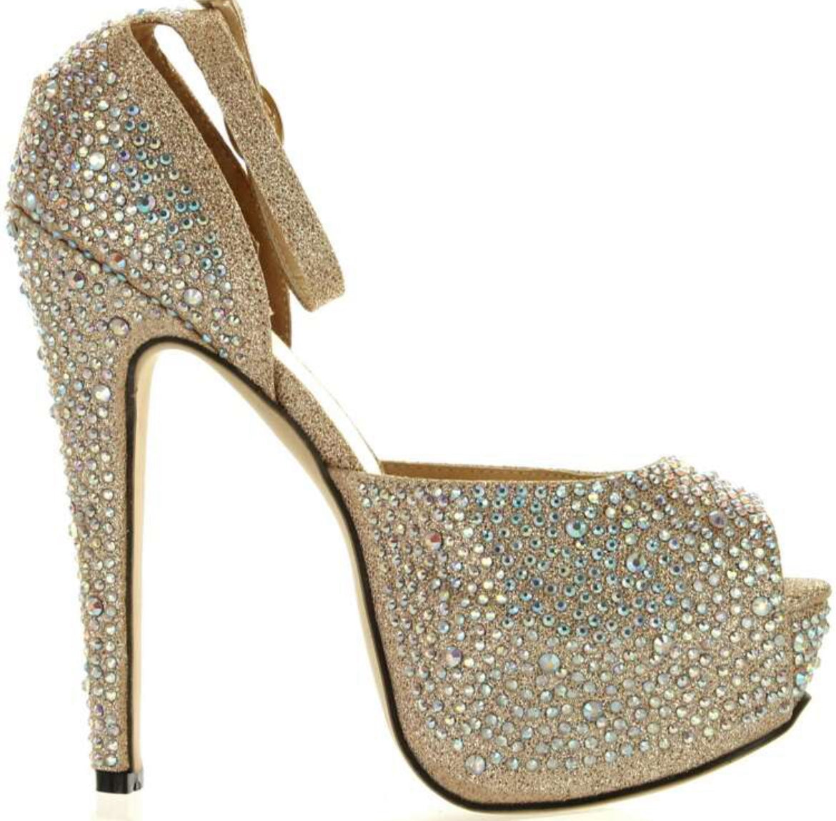 Woman’s Rhinestone Stiletto Strap Heels