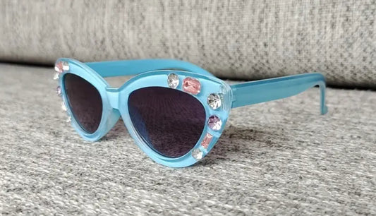 Girl's Y2K Diamond-set Fashion Glasses, Trendy Children's