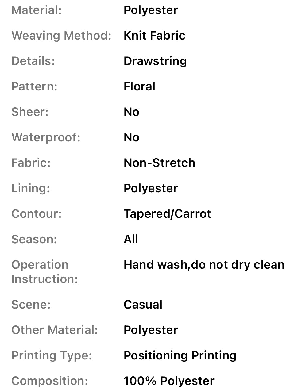 “Rose Rhinestone” Oversized Drawstring Sweatpants with Pockets + Elastic Waist