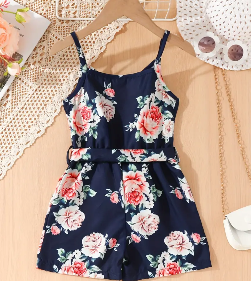 Jumpsuit për vajzat me lule në ngjyrë blu Cami Romper