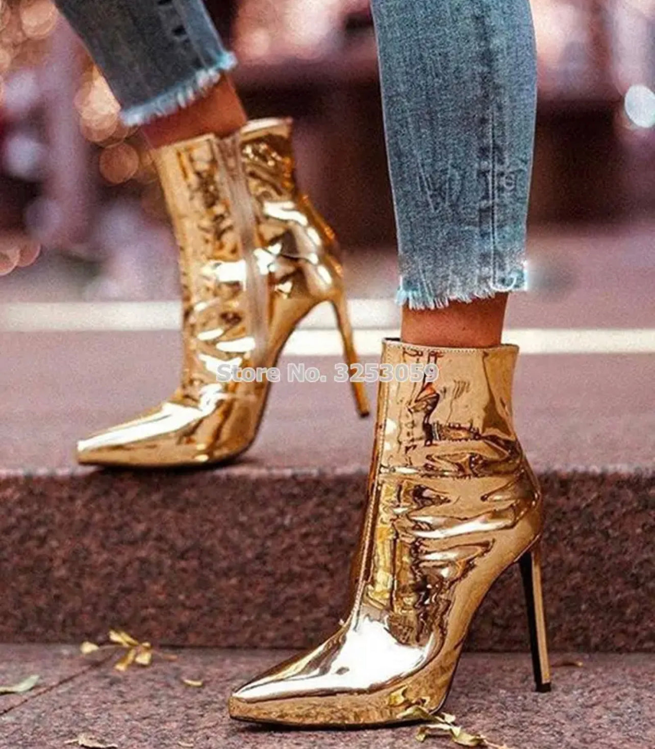 Women's Metallic Stiletto Heel Boots