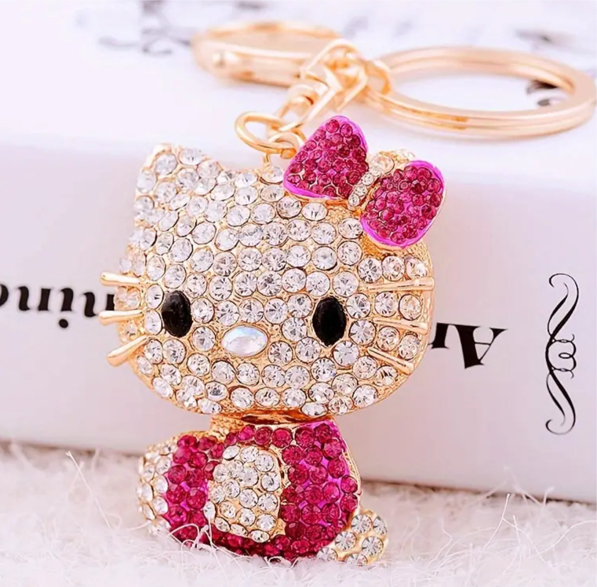 Sanrio Hello Kitty Rhinestone Metal Keychain 🌸