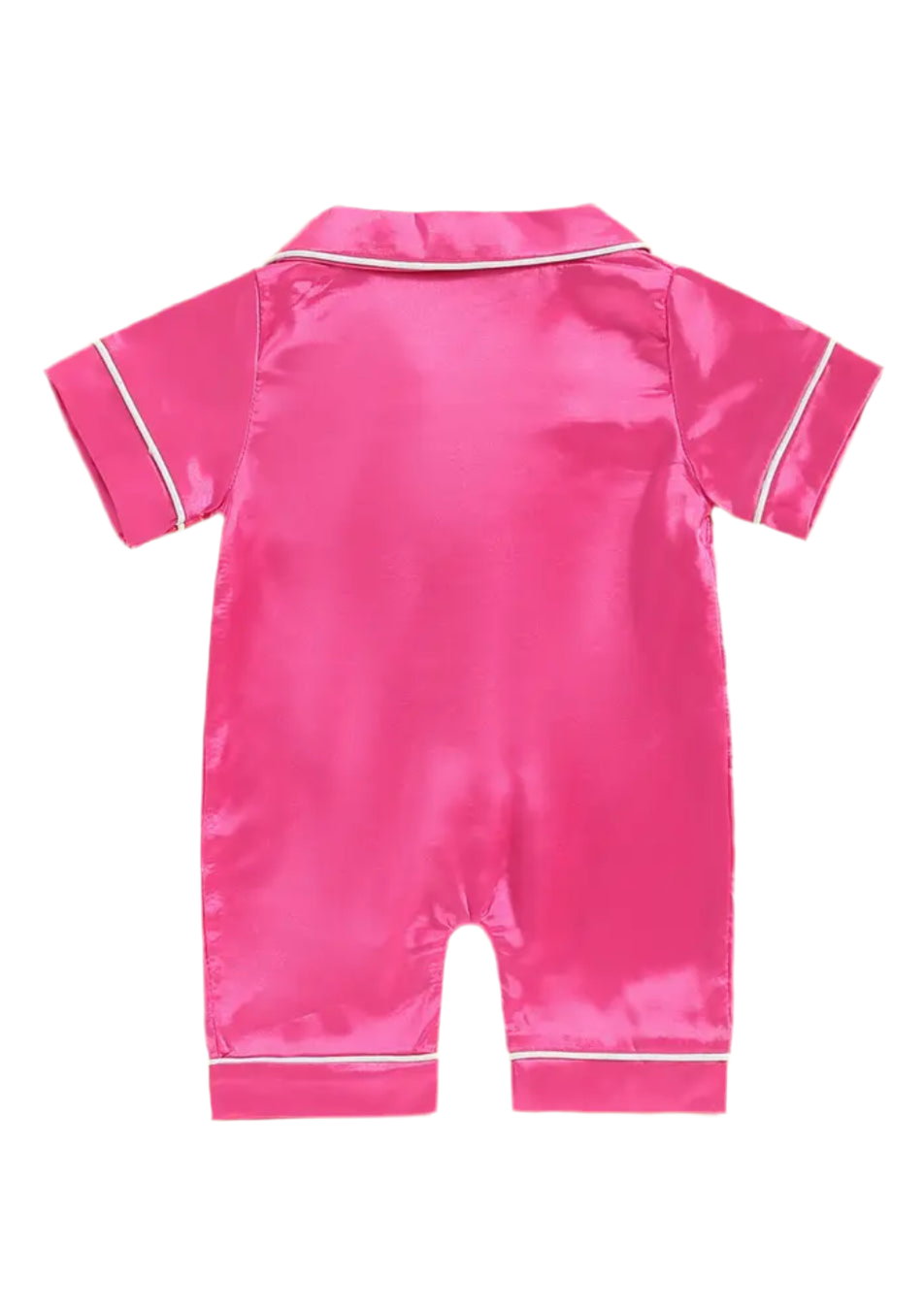 Pijama tipo mono con cuello en V y mangas cortas abotonadas “Bougie Baby Silk”