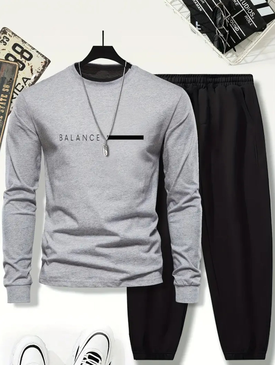 Boys' Casual Long Sleeve T-Shirt and Joggers Set