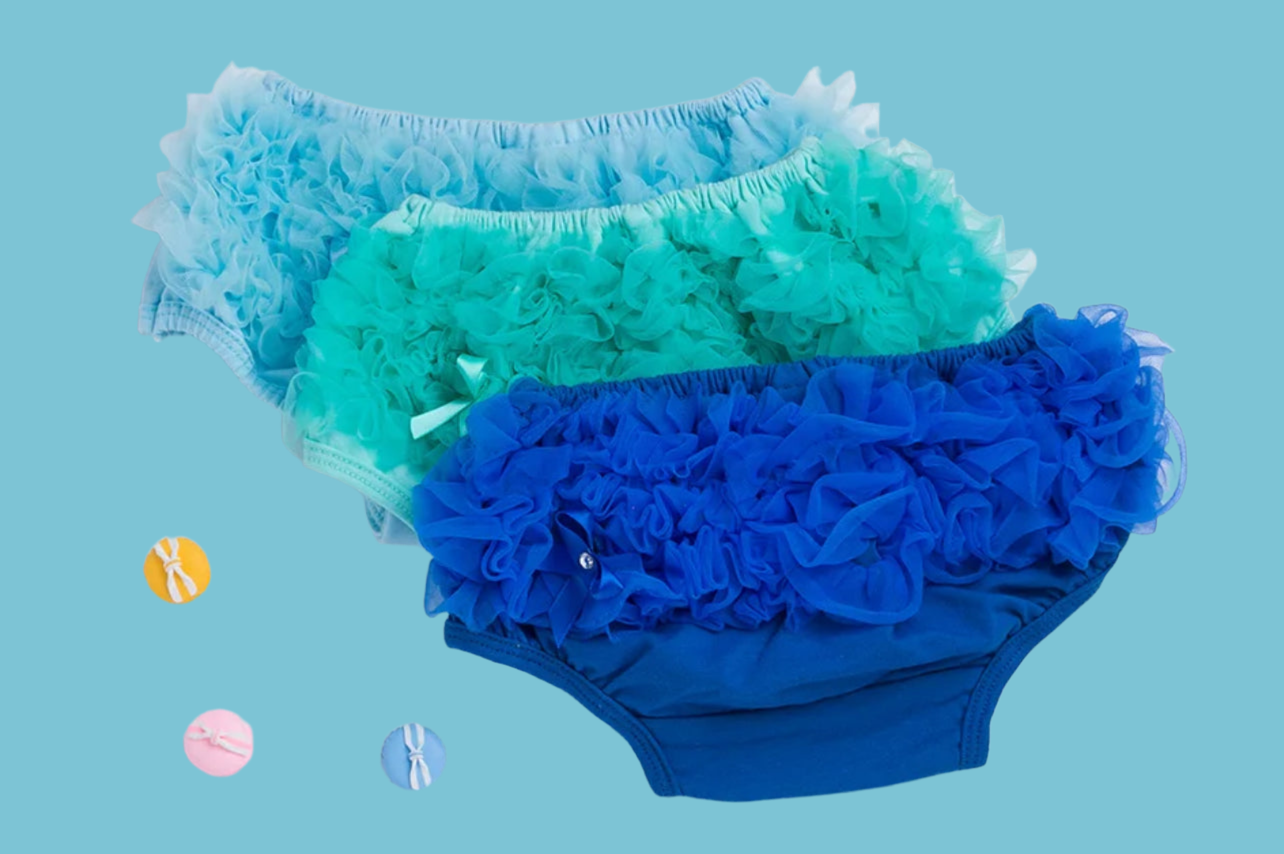 “Baby Cotton Bloomers” Ruffled Diaper Covers