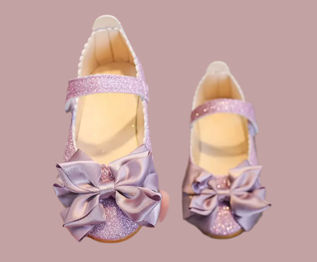 “Glitters & Bows” Youth, Cute Casual Mary Jane Shoes