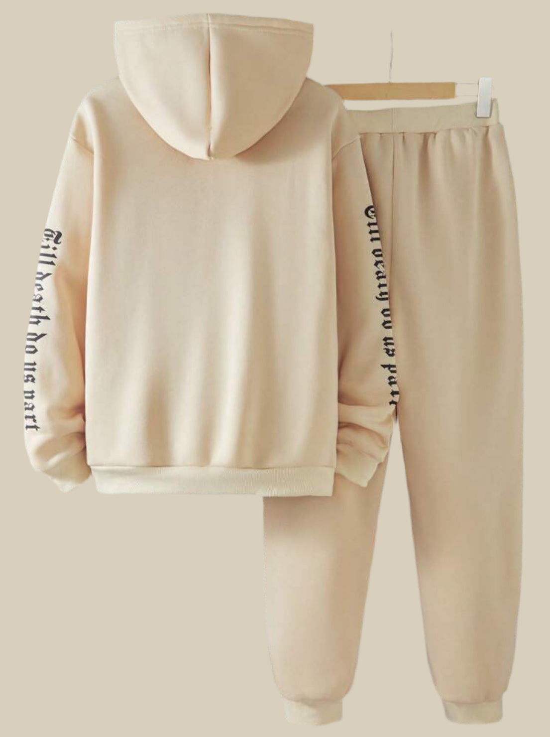 2pcs, Gender Neutral, Teen 🖤 Hoodie Sweatshirt And Sweatpants Casual Set