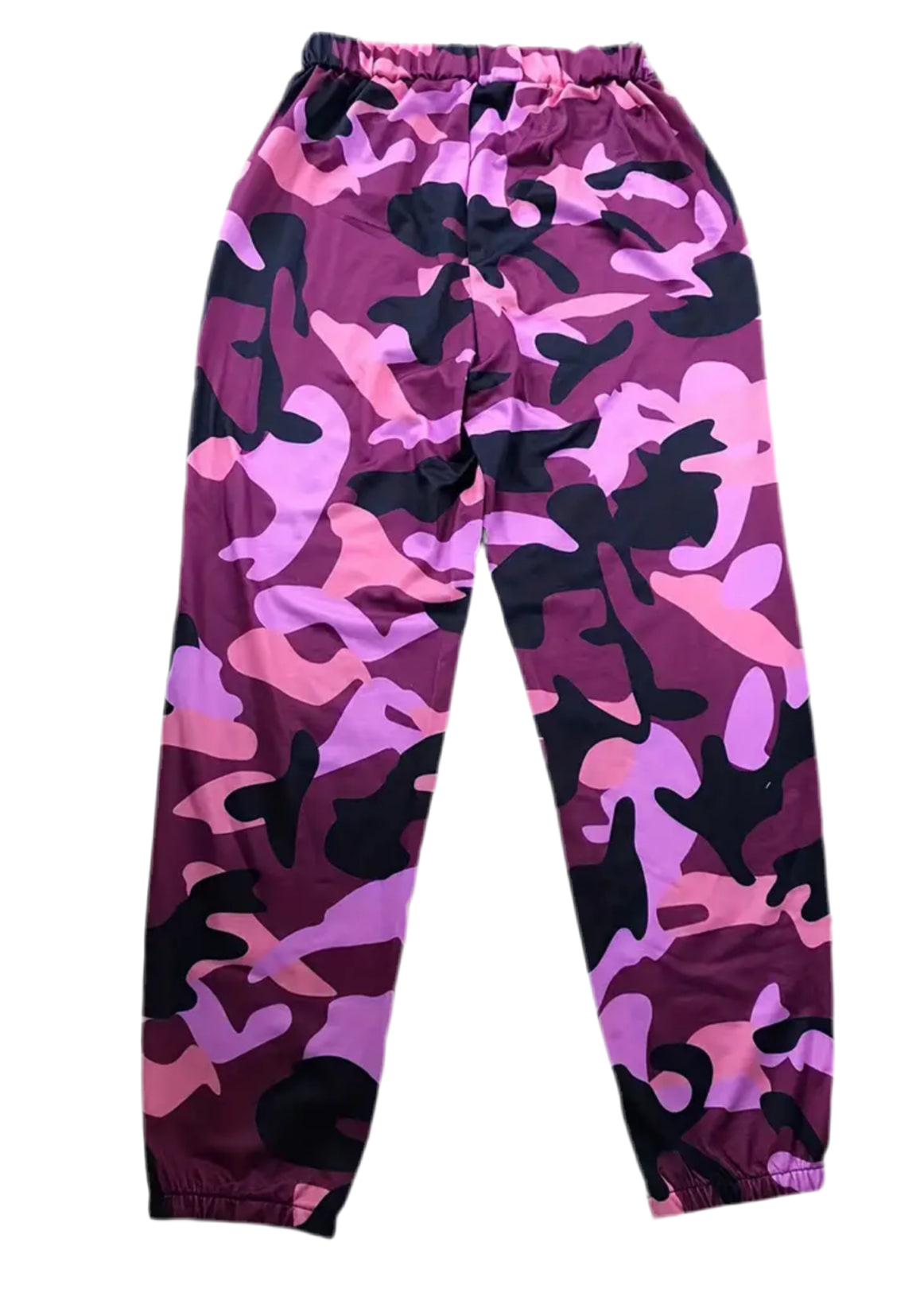 Hot Pink Fashionable Camouflage, High Waist, Slight Stretch, Jogger Pants with Pockets