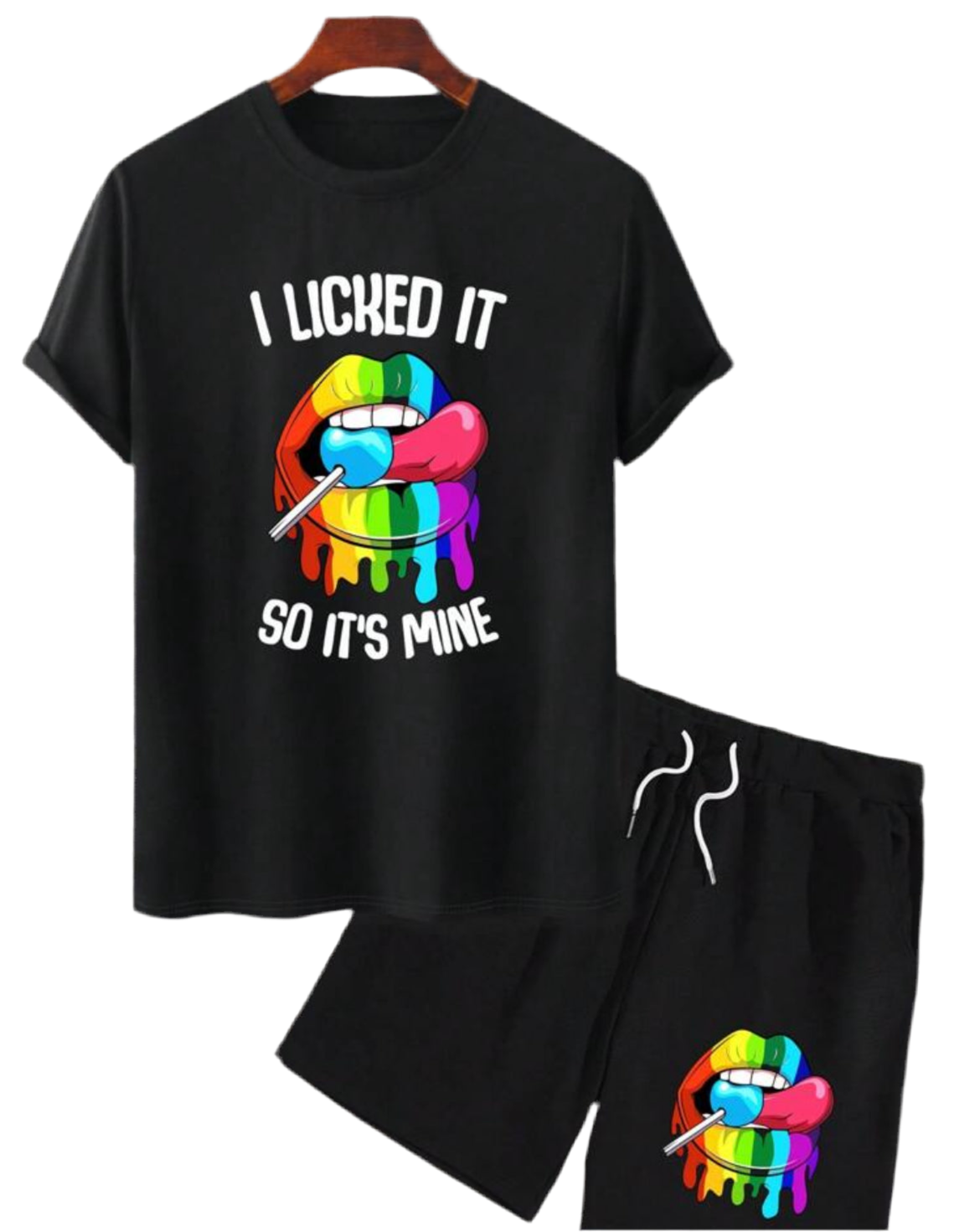 “I Licked It” LEGND Men’s Graphic Tee & Drawstring Waist Shorts, Up to 2XL