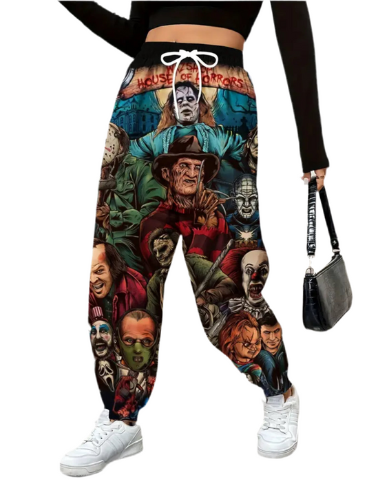 “80’s Scary Movies” 🎥 Women's Casual Sports Pants