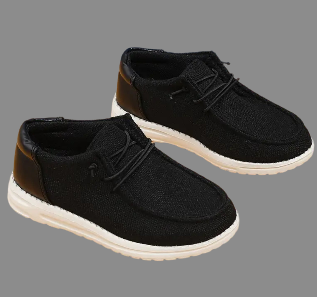 “Trendy Canvas” Casual Comfortable Solid Color Loafer Shoes For Boys