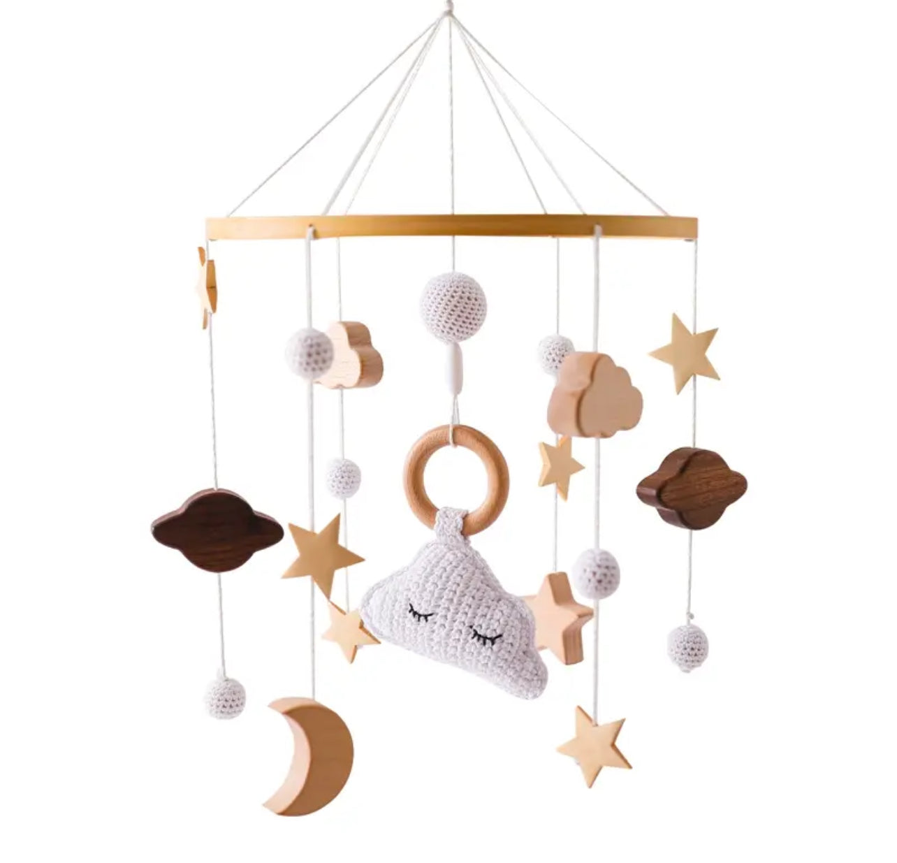 Musical Baby Clouds, Rattles Crib Mobiles Toy, 0-12