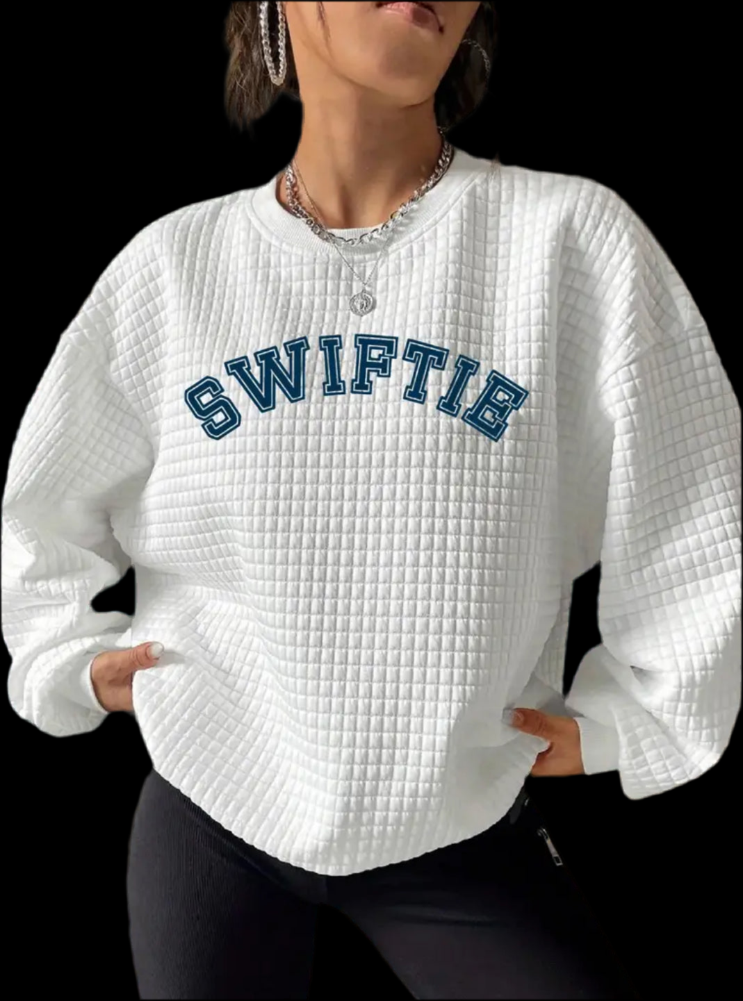 Sudadera de cuello redondo Swiftie: jersey informal de manga larga para mujer y adolescente