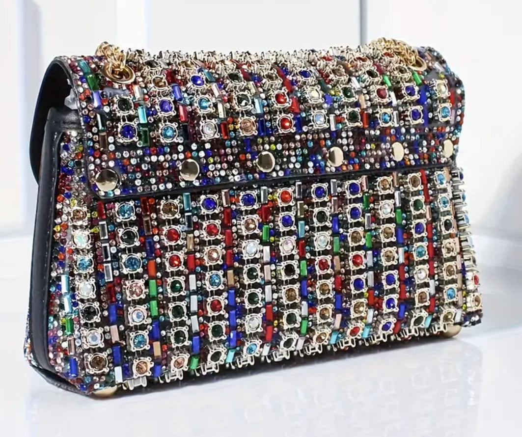 Women’s Luxury Rhinestone Chain Shoulder Clutch