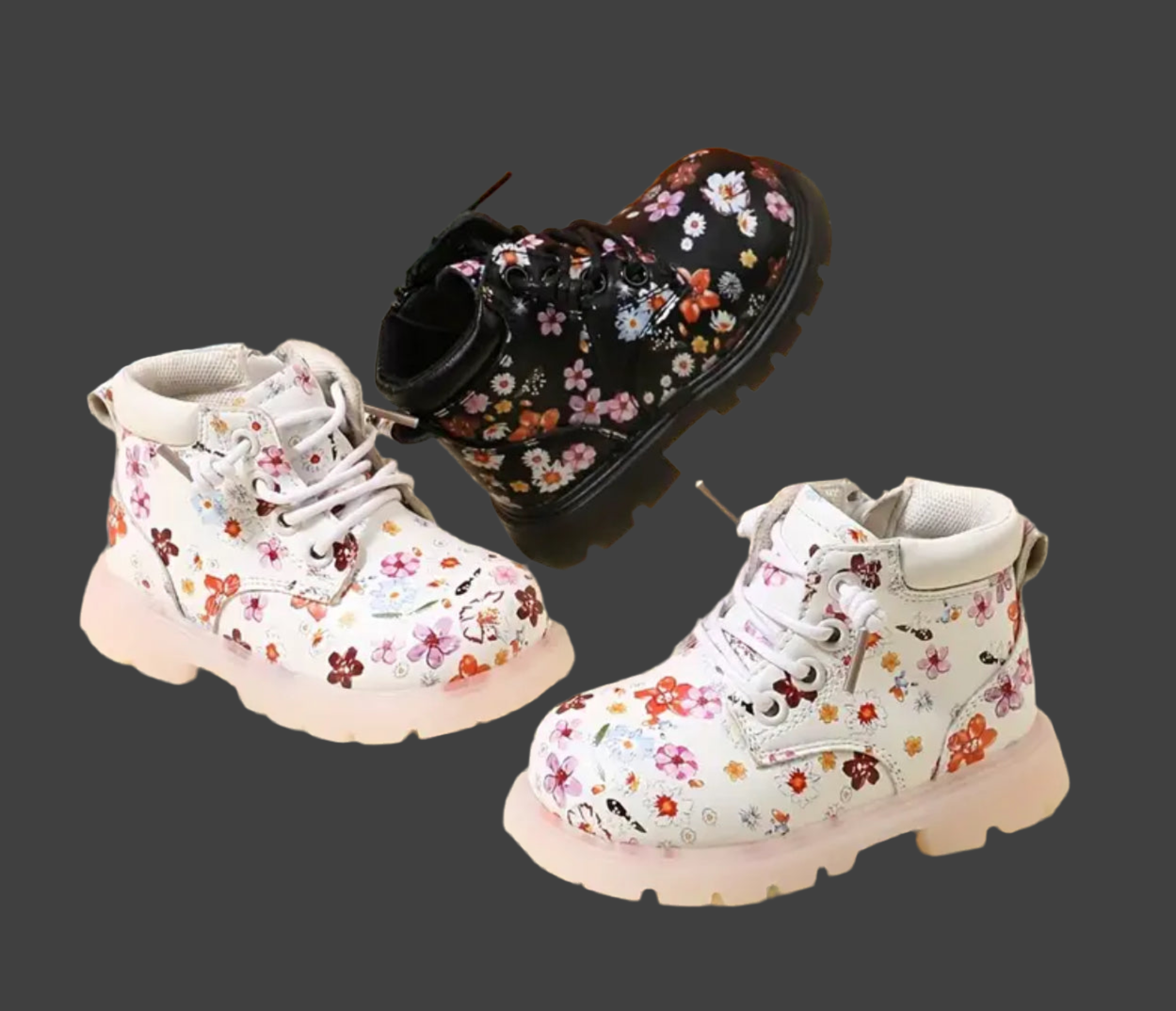 Trendy Cute Flower Print Boots For Baby Girls