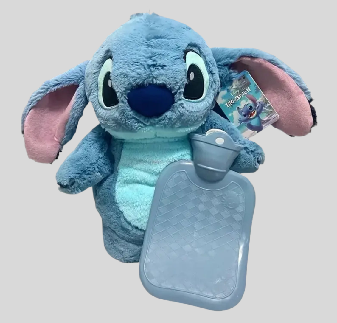 Disney Stitch, shishe me ujë të nxehtë prej pelushi, ngrohës dore