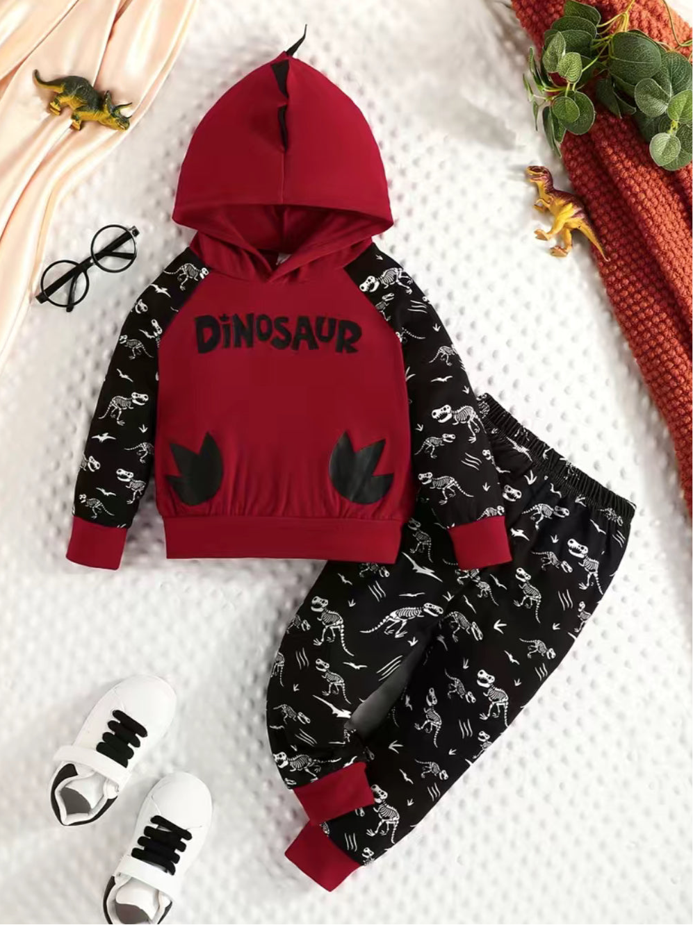 Baby Boys, Dinosaurs Long Sleeve, Hooded Sweatshirt, Pants set