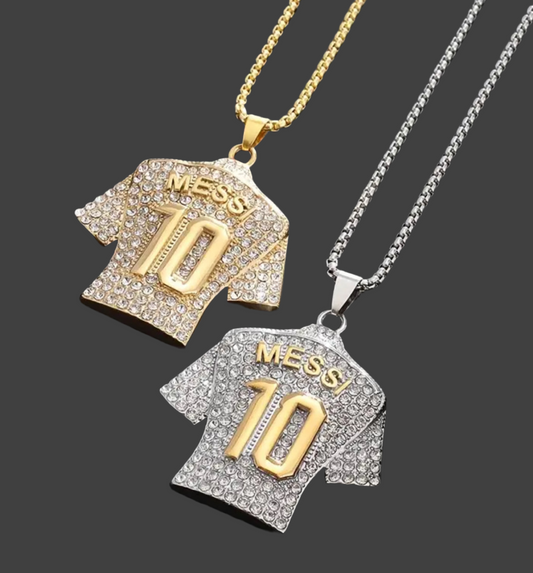 Titanium steel gold-plated pendant MESSI's iconic No. 10 jersey