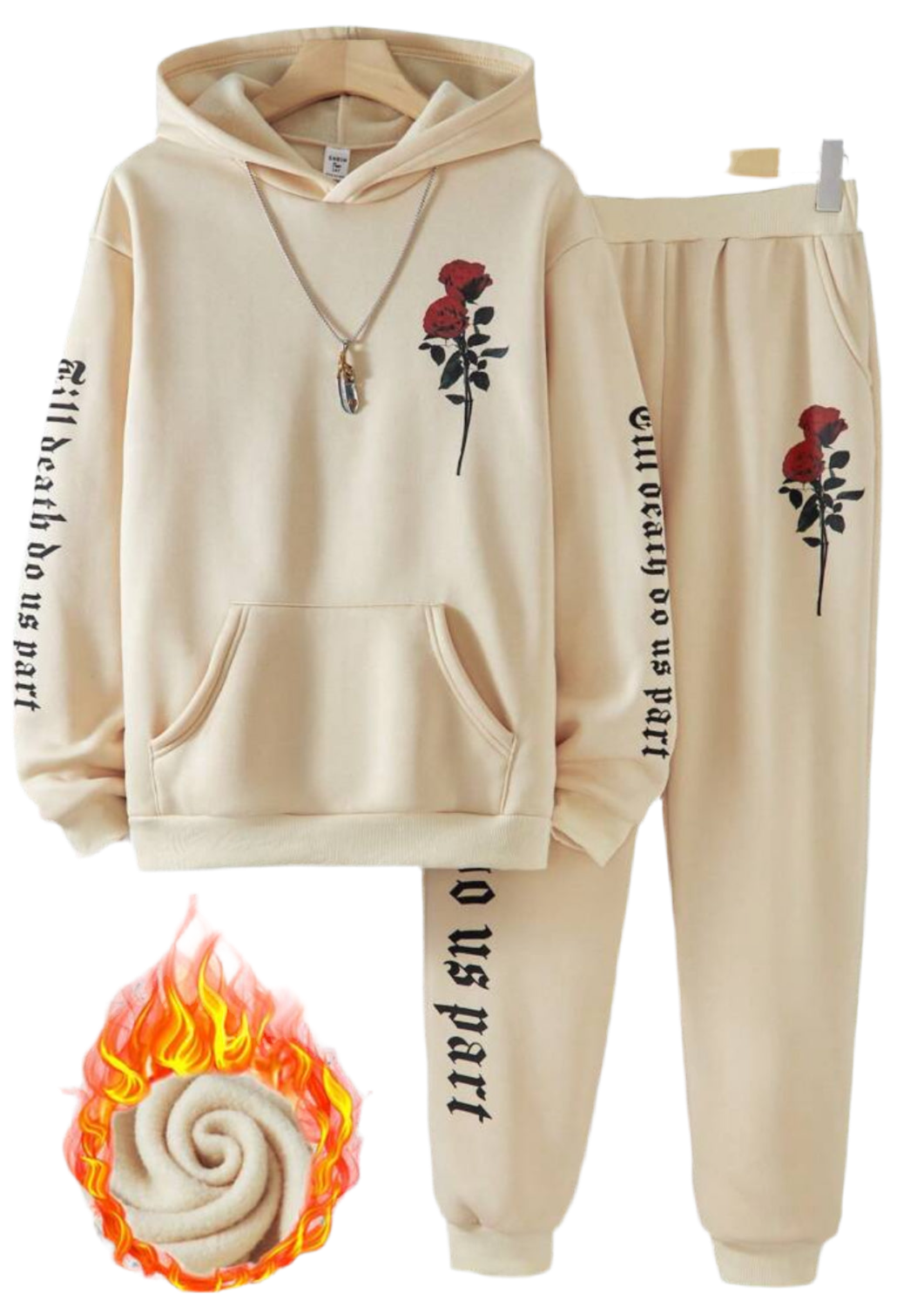 2pcs, Gender Neutral, Teen 🖤 Hoodie Sweatshirt And Sweatpants Casual Set