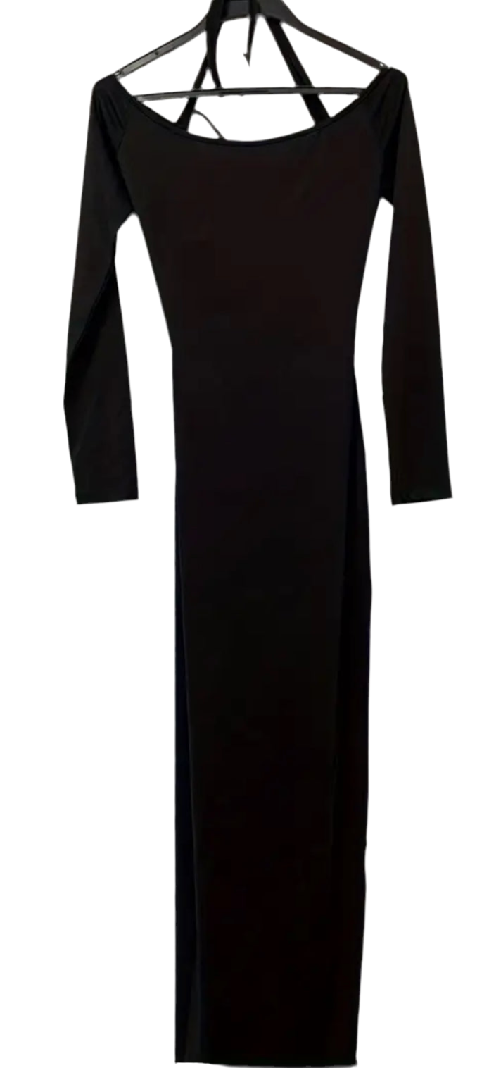 Sexy Long Sleeve Maxi Dress, Elegant Cut Out