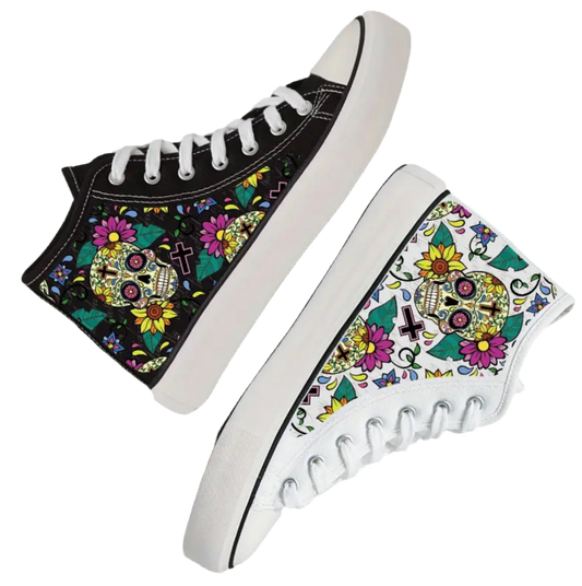 Zapatos de lona unisex ligeros de caña alta “Dia De Los Muertos”