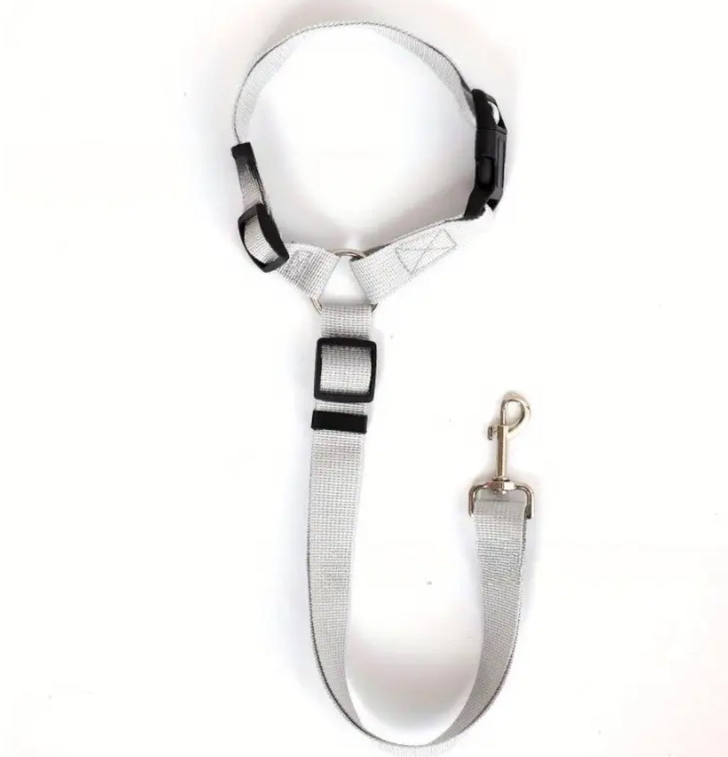 Pet Car Seat Belt |  Front and Rear Seat - 1pc Adjustable with 2-in-1 Nylon Lead | Durable Harness for Secure Travel, Sturdy Metal Buckles