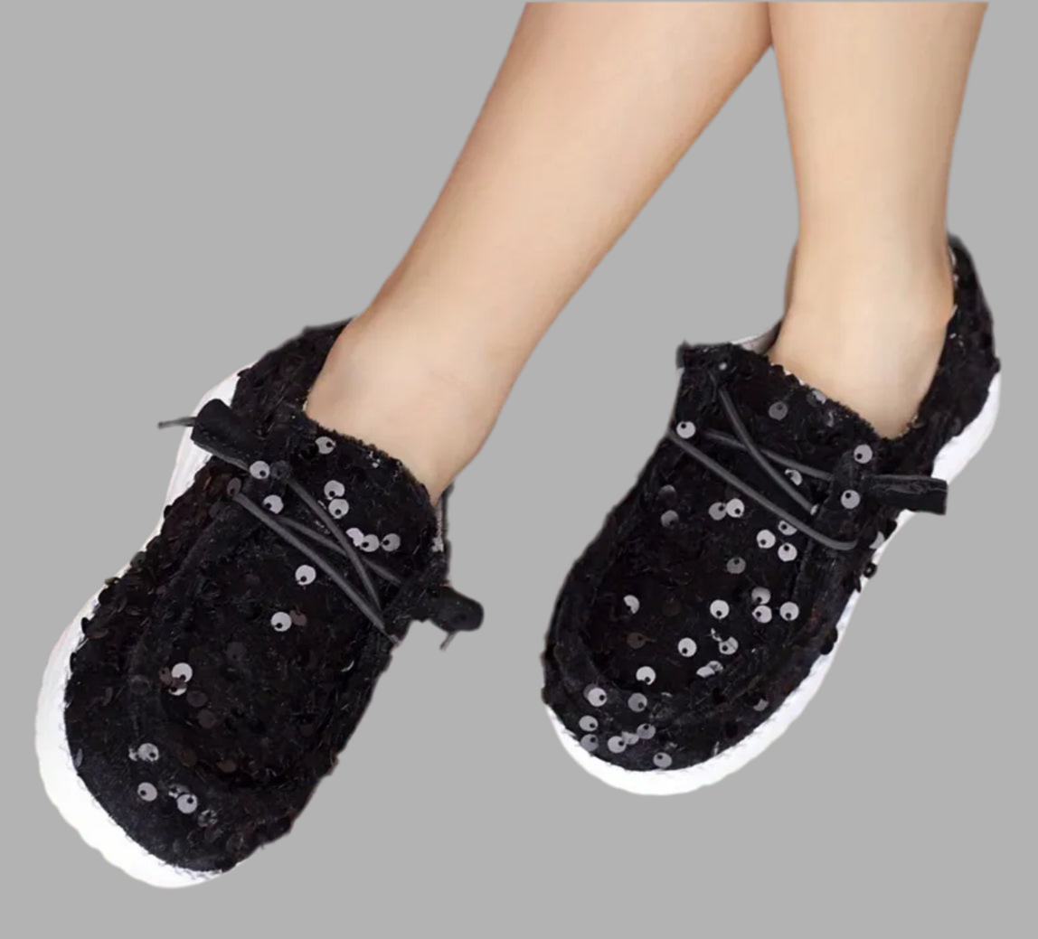 “Sparkly” Sequin Low Top Sneakers For Girls