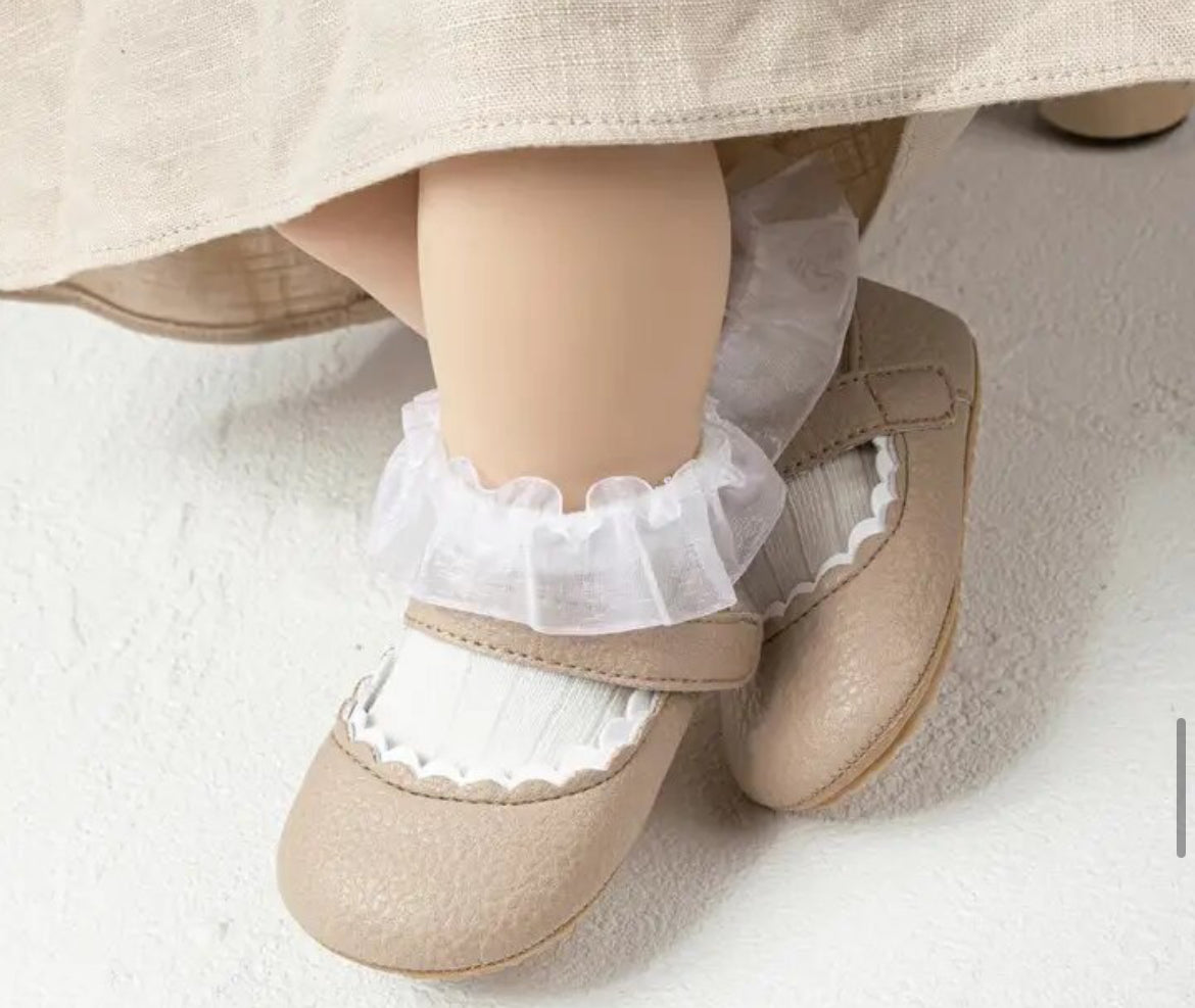 Comfortable Mary Jane Shoes For Baby Girls, Lightweight Non Slip Soft Flat Shoes