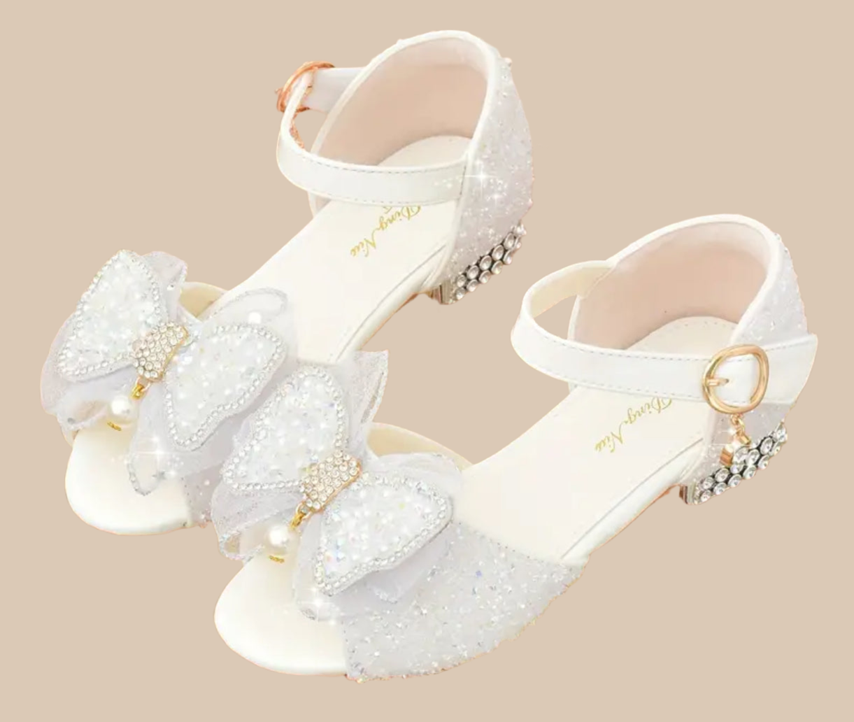 “Elegant Butterfly” Bowknot Rhinestone High-heeled Sandals For Girls