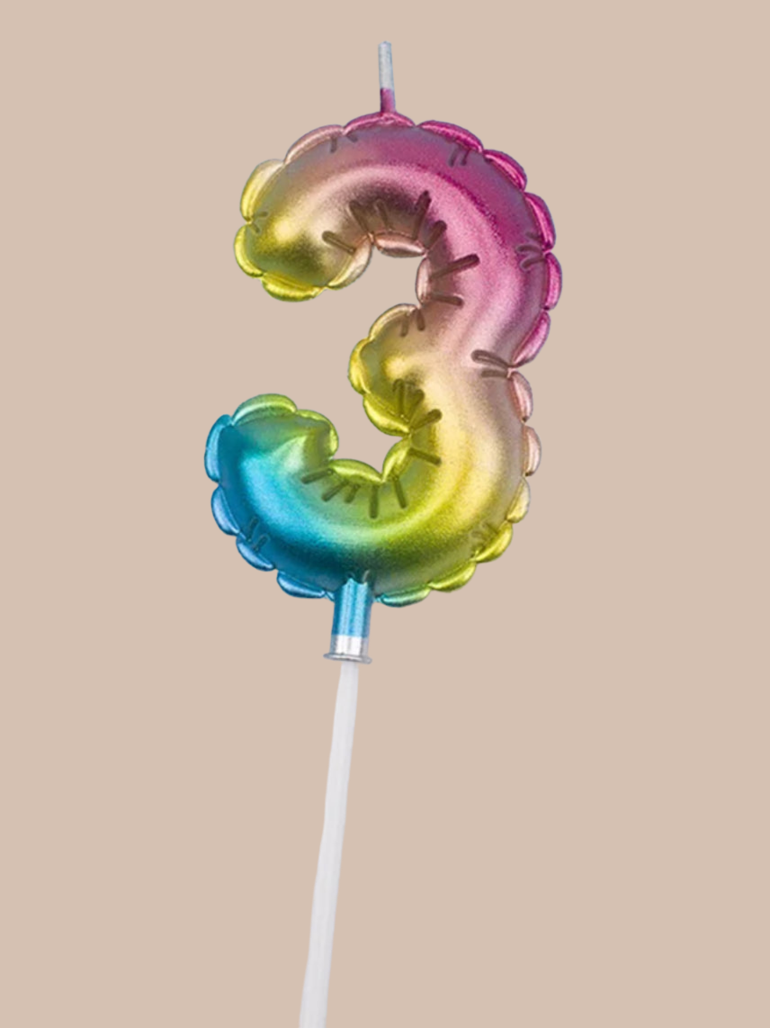 Rainbow Balloon Candles, Cake Topper