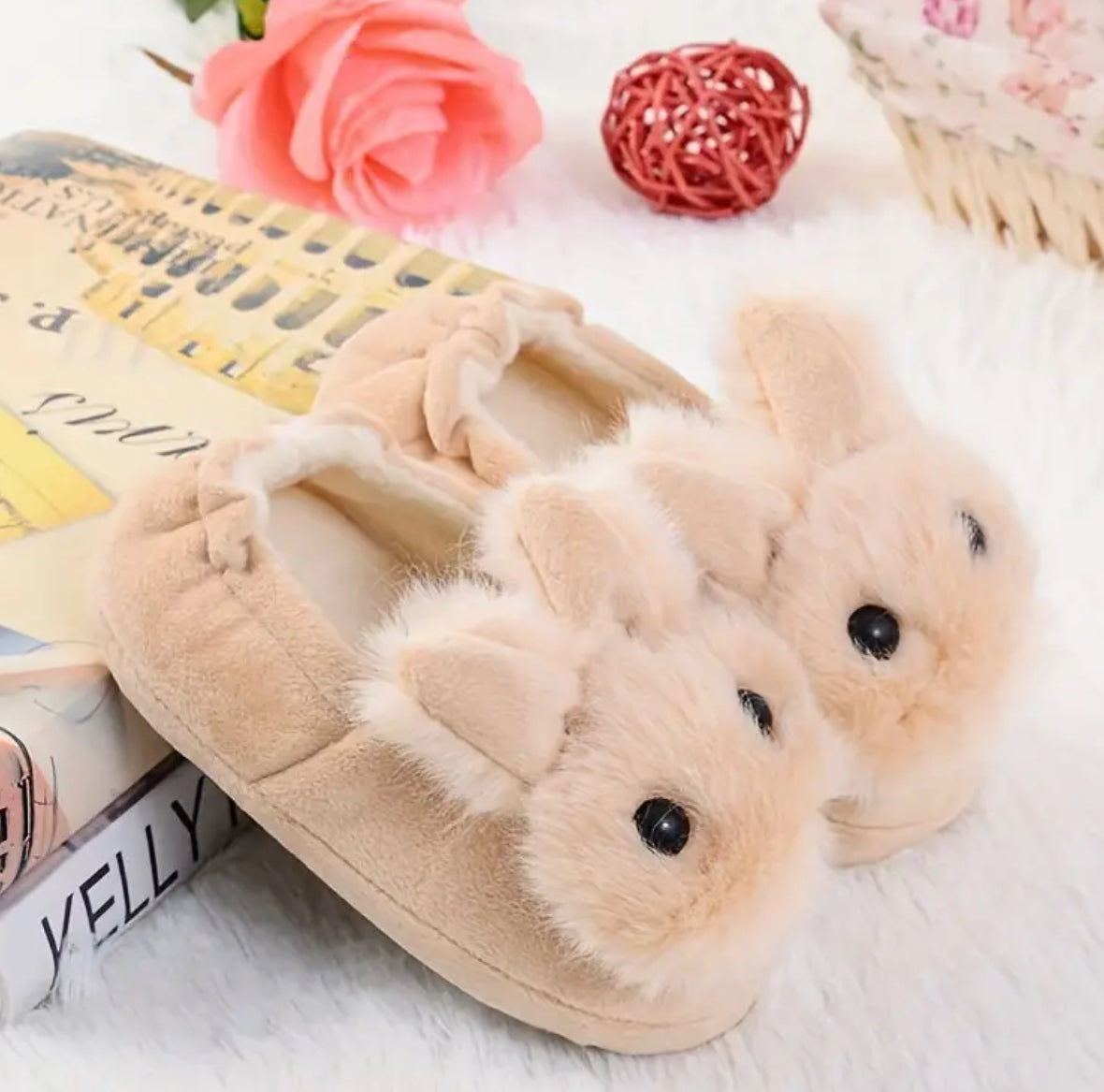 Rabbit Furry House Comfortable Non Slip Soft Bottom Slipper