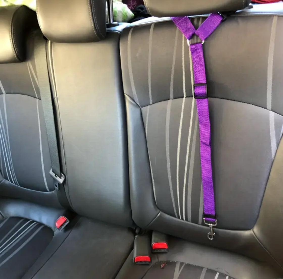 Pet Car Seat Belt |  Front and Rear Seat - 1pc Adjustable with 2-in-1 Nylon Lead | Durable Harness for Secure Travel, Sturdy Metal Buckles
